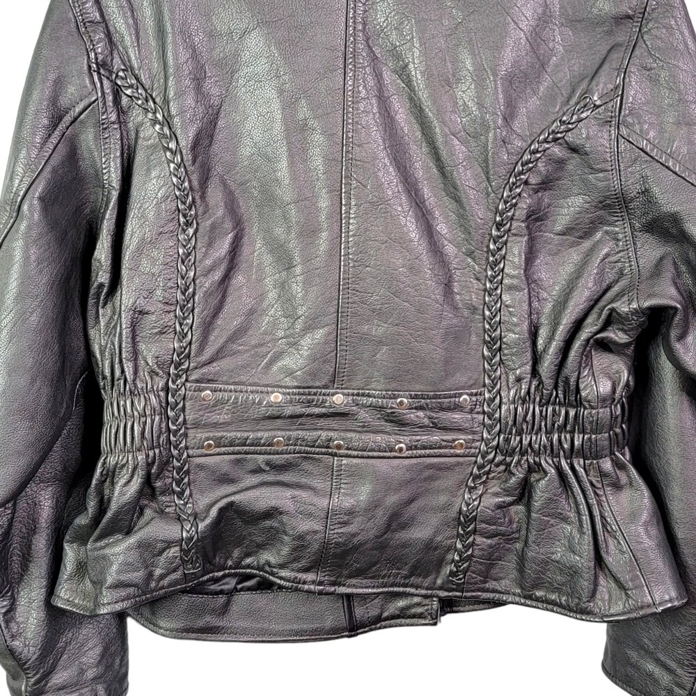 Leather Vintage 80's Biker Motorcycle Bikercore Rock N Roll Negan Jacket XXL - Picture 8 of 13